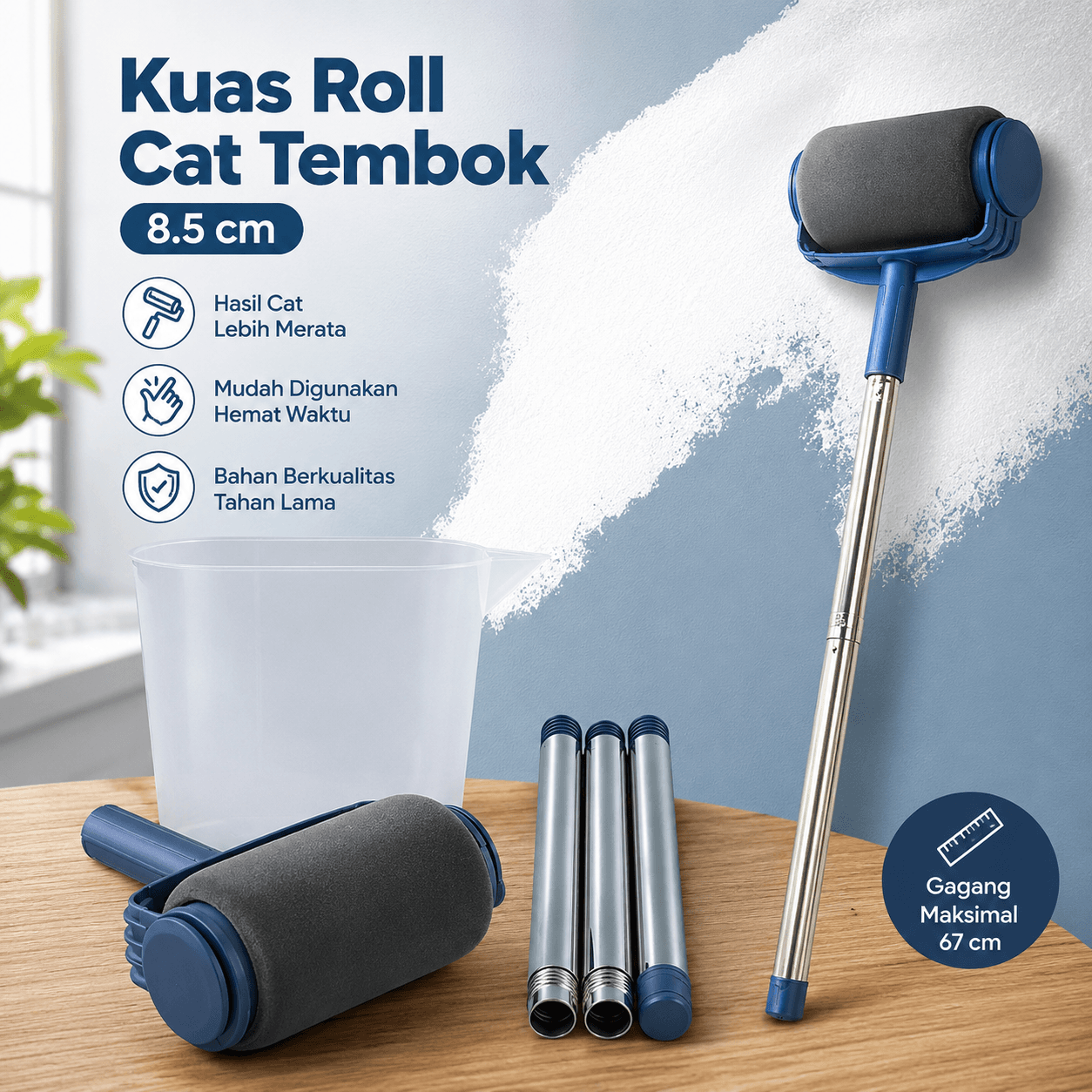 Kuas Roll Cat Tembok Paint Roller Brush 8.5cm