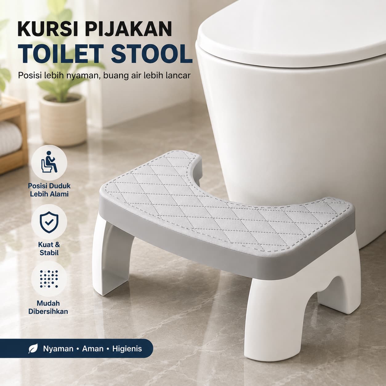 Kursi Pijakan Kaki Kloset Toilet Stool Bathroom - HOXHECIN Kursi Pijakan Kaki Kloset Toilet Stool Bathroom - H42 HKQYGY_GRAY Kursi Pijakan Kaki Kloset Toilet Stool Bathroom - HOXHECIN Kursi Pijakan Kaki Kloset Toilet Stool Bathroom - H42 HKQYGY_GRAY