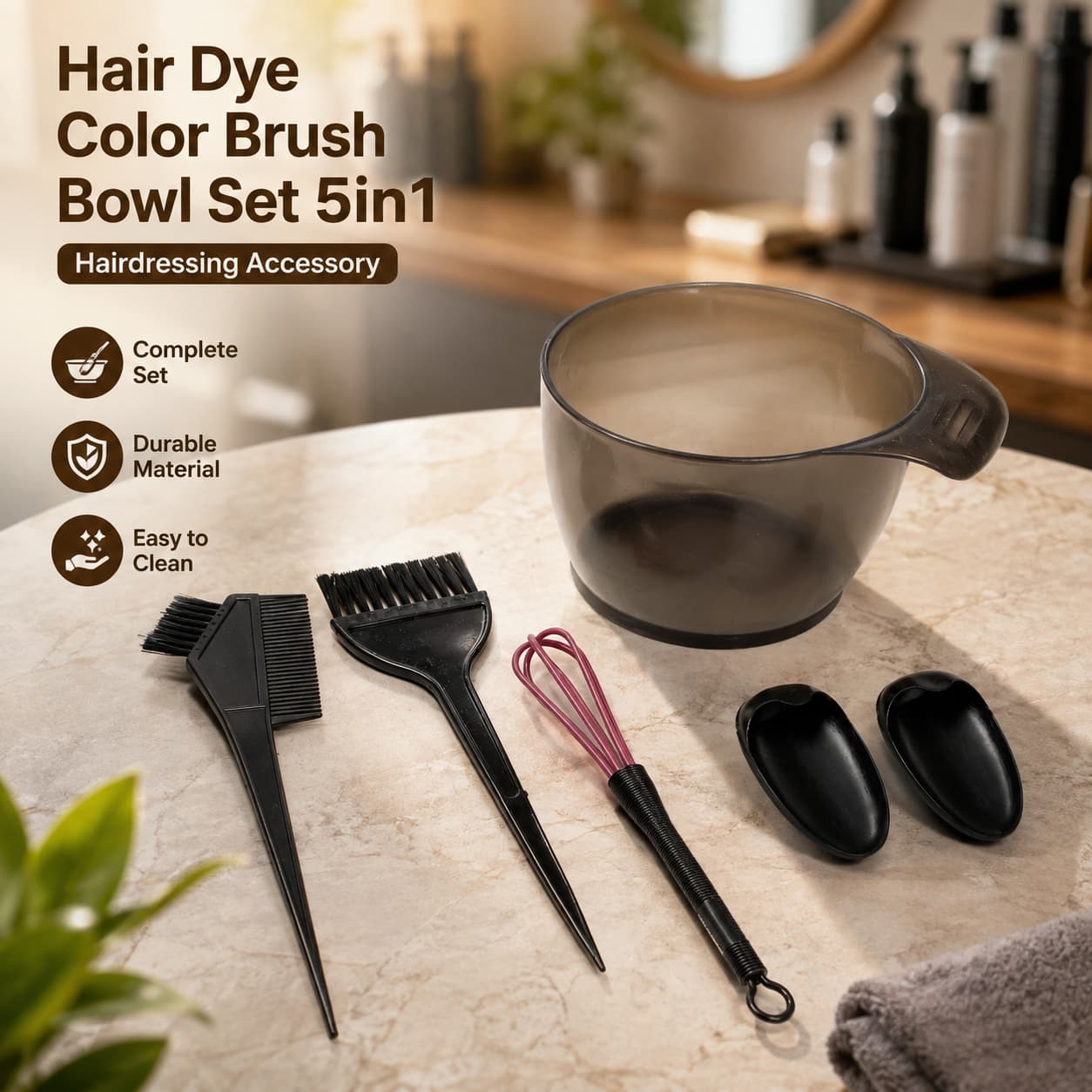 Hair Dye Color Brush Bowl Set 5in1 Hairdressing Accessory - Biutte.co Hair Dye Color Brush Bowl Set 5in1 Hairdressing Accessory - ME51 OR26BK_HITAM Hair Dye Color Brush Bowl Set 5in1 Hairdressing Accessory - Biutte.co Hair Dye Color Brush Bowl Set 5in1 Hairdressing Accessory - ME51 OR26BK_HITAM